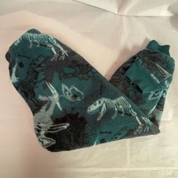 BOY’S sz 8 2-piece Wonder Nation glow in the dark green dinosaur fleece pajamas - Picture 2 of 15